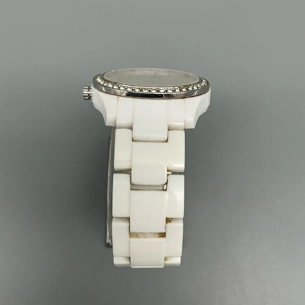 Fossil Stella ES-1967 Womens Watch 37mm White Dial White Resin New Battery 7